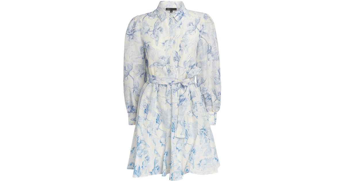 Maje Linen-Blend Midi Shirt Dress in Blue | Lyst Maje Linen-Blend Midi Shirt Dress in Blue | Lyst