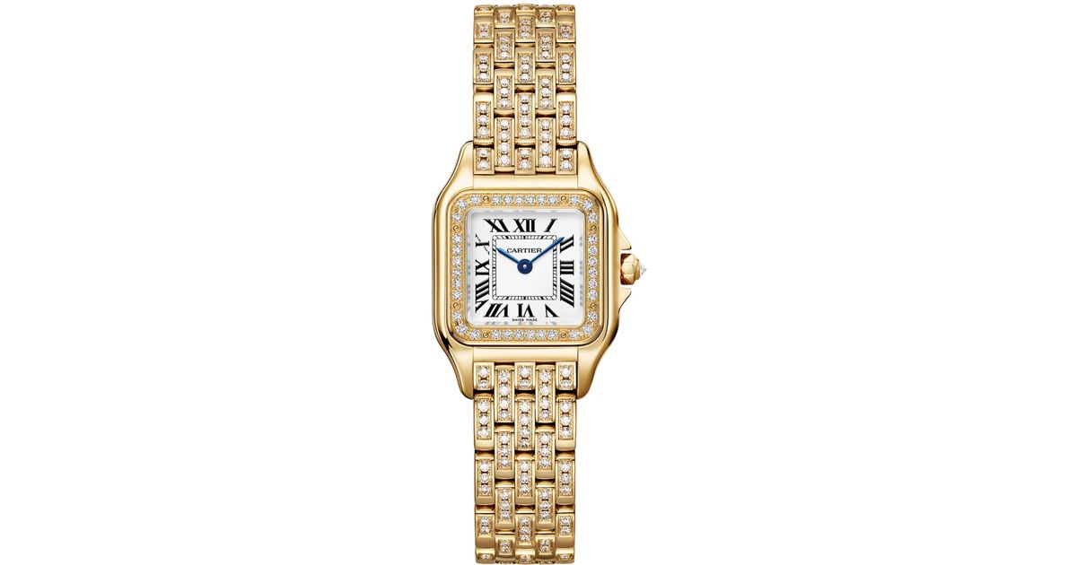 Cartier And Diamond Panthère De Watch in Metallic Lyst UK