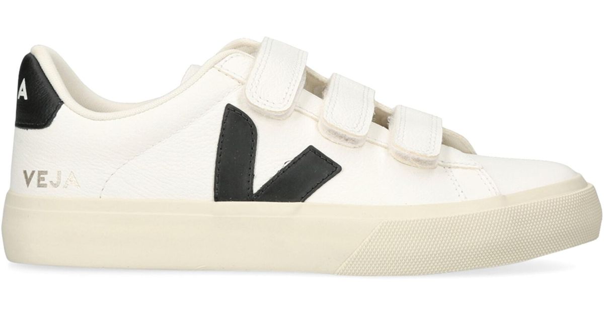 Veja Leather Recife Velcro Sneakers in Natural | Lyst Canada