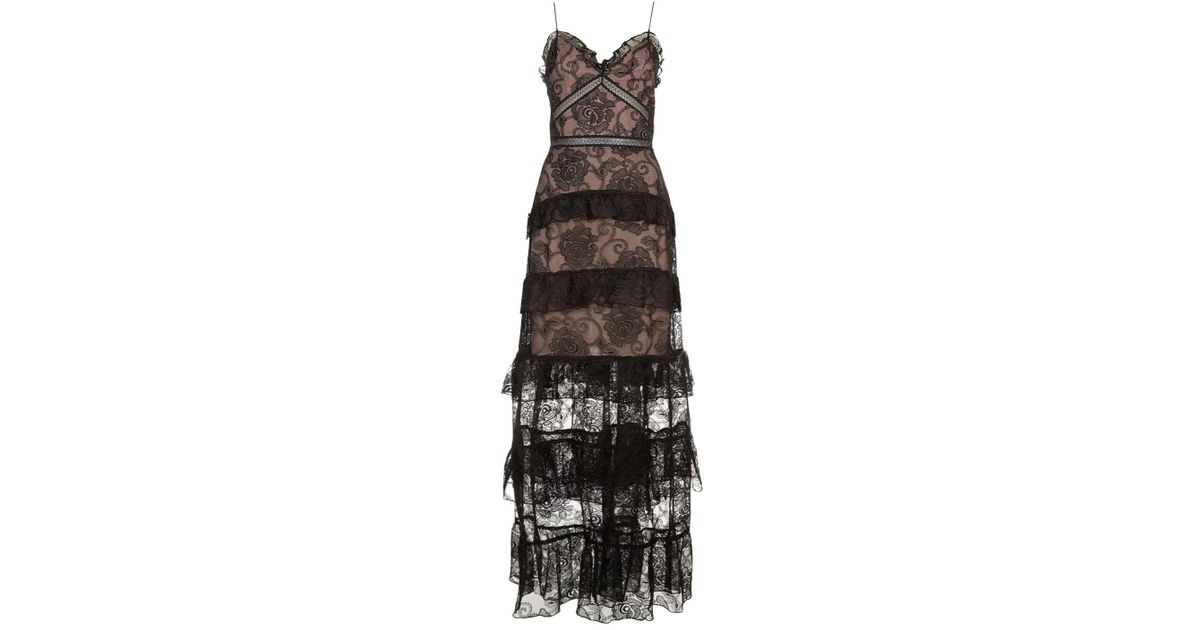 nicholas the label rosie lace tiered gown