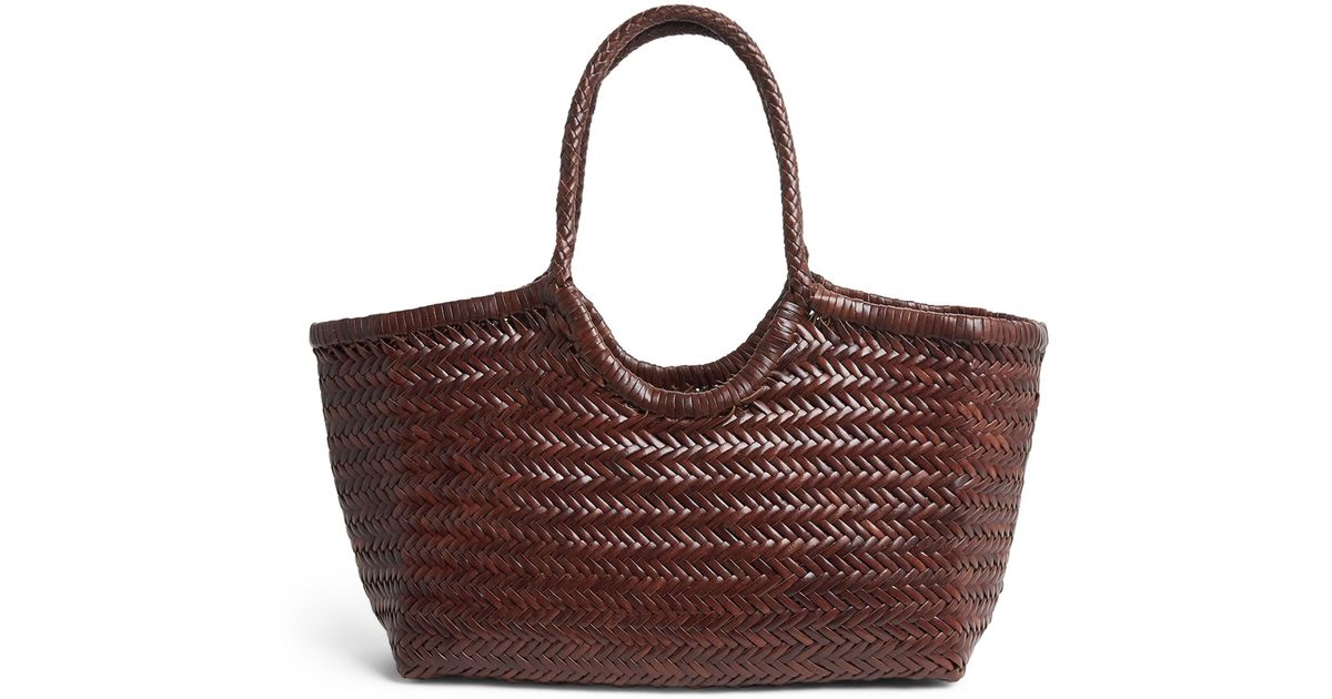 Dragon Diffusion Large Leather Woven Nantucket Tote Bag in Brown | Lyst