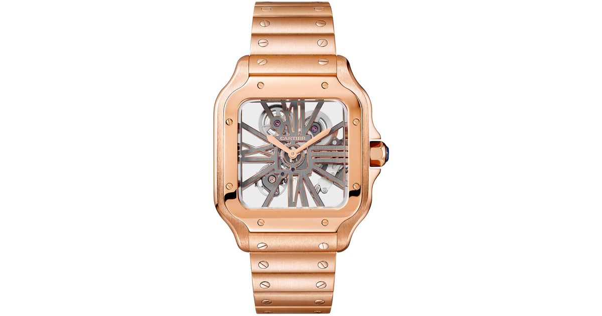 Cartier Large Santos De Skeleton Watch in Metallic for Men | Lyst UK