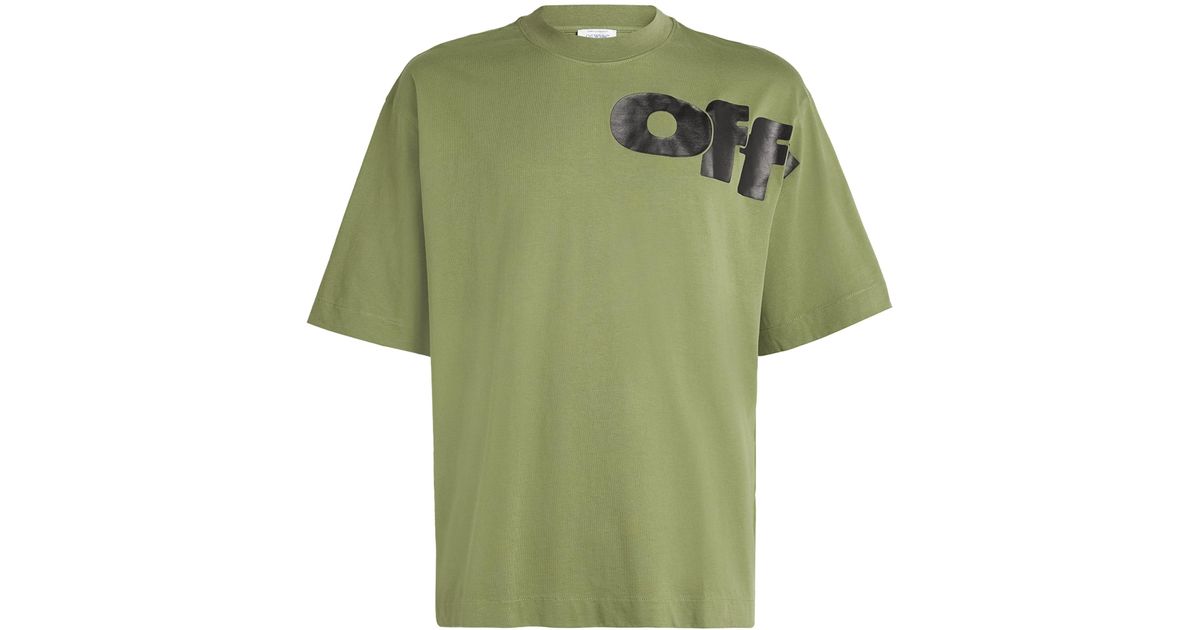 Tシャツ・カットソー OFF WHITE Men T Shirts OMAA120S24JER0095501 Green Off-White Green cotton t-shirt - Green - Men