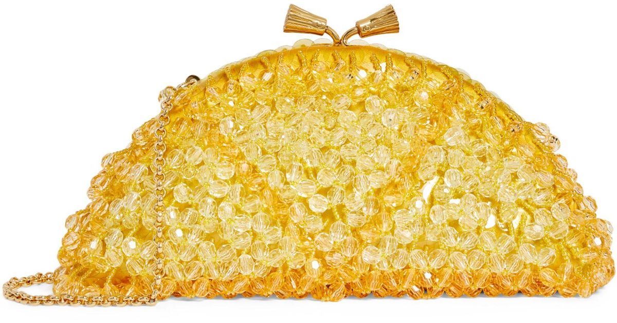 Anya Hindmarch Beaded Lemon Maud Clutch Bag in Yellow Lyst