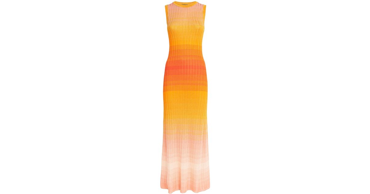 Maje Tie-Dye Knitted Maxi Dress in Orange | Lyst