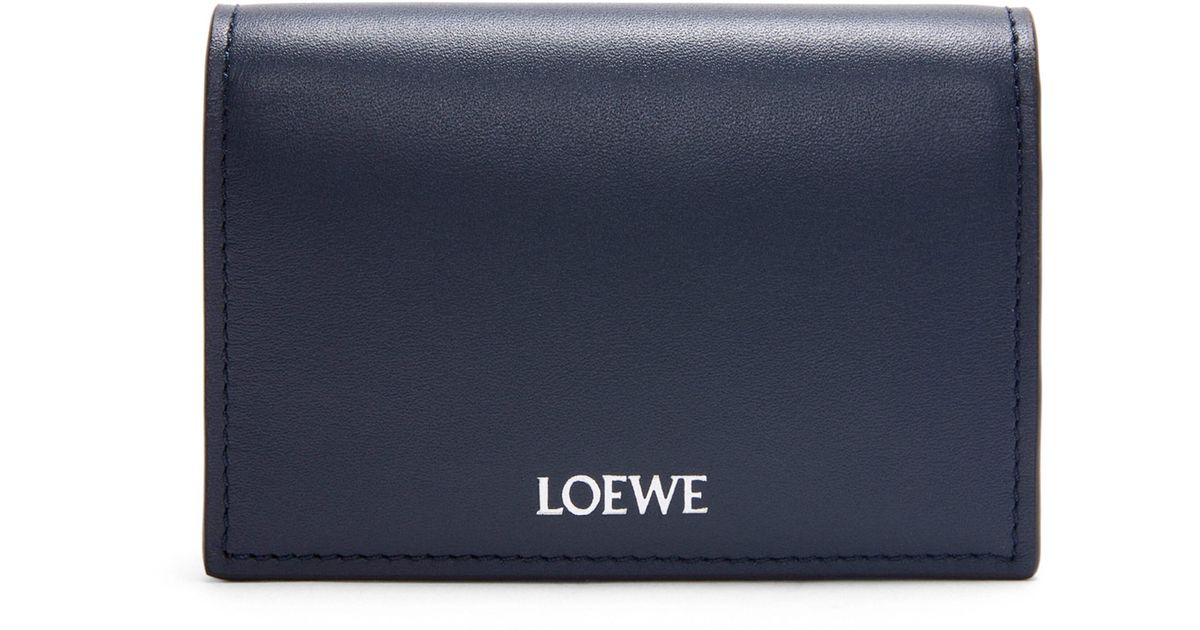 Loewe Leather BiFold Card Holder in Blue for Men Lyst UK
