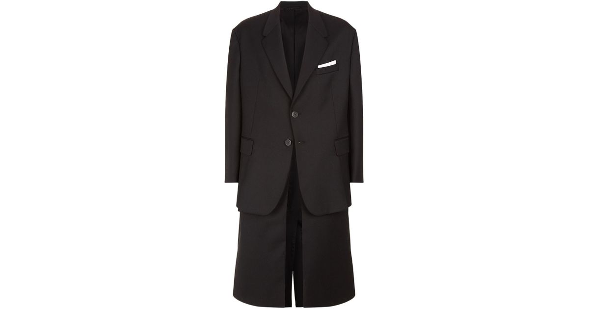 double layered hem coat