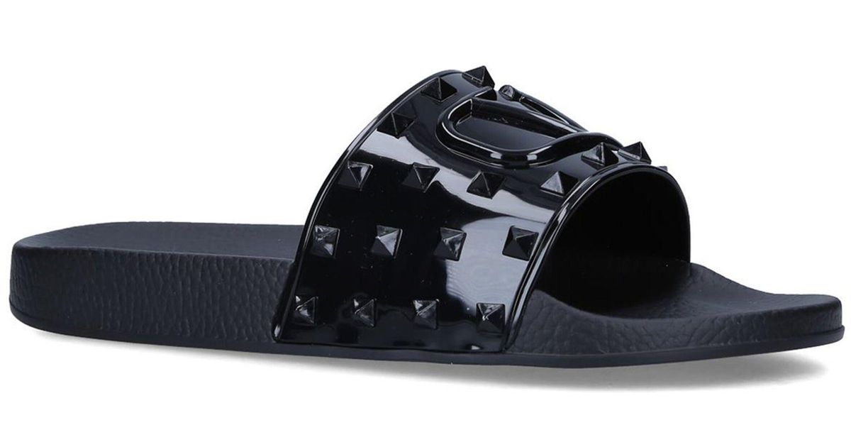 Valentino Synthetic Valentino Garavani Garavani Summer Vlogo Signature Slides in Black for Men 