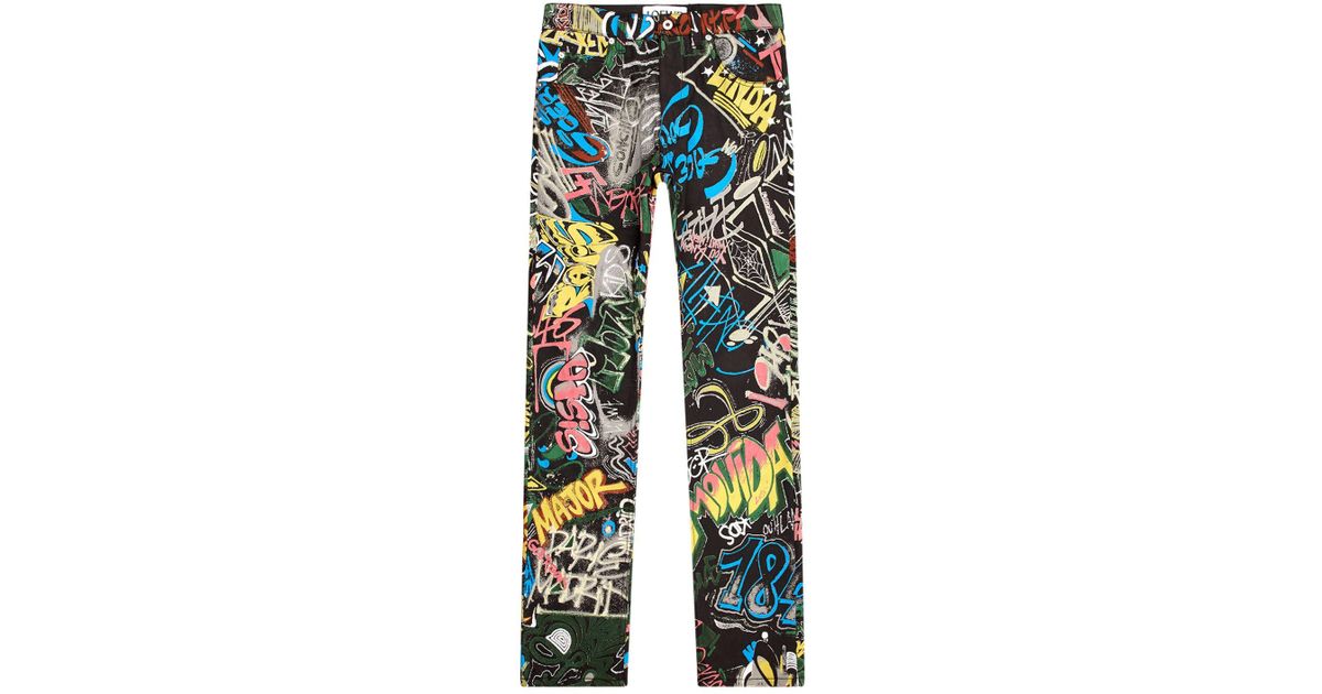 black graffiti jeans