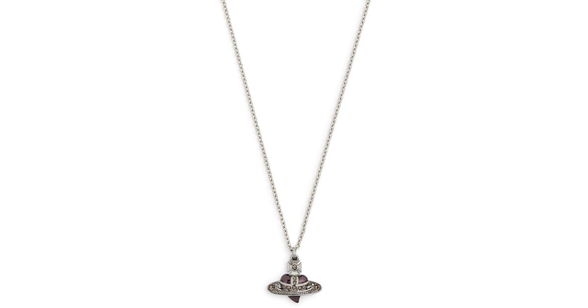Vivienne Westwood Diamante Heart Pendant Necklace in