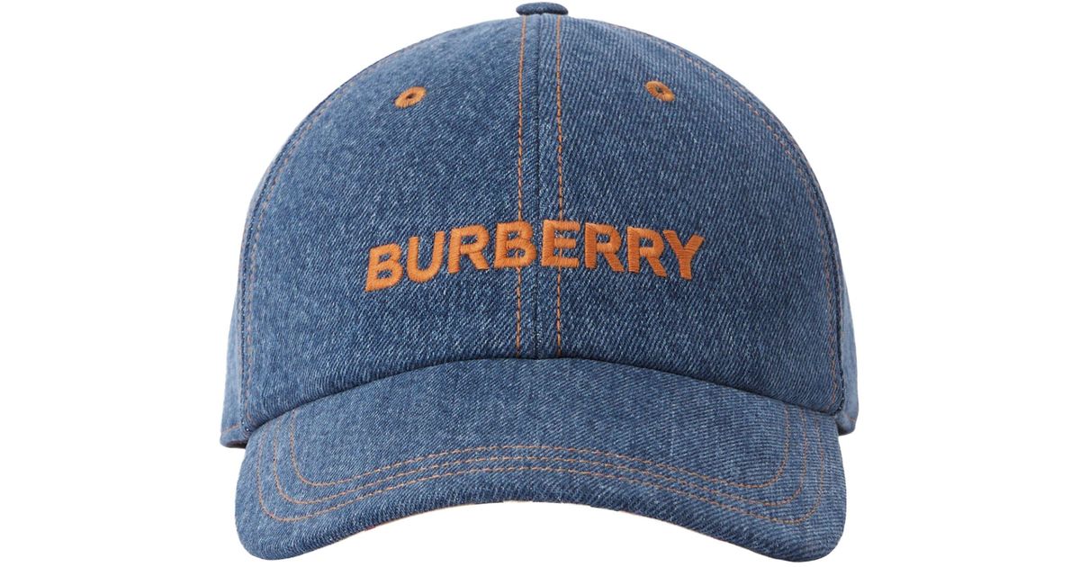 Burberry Embroidered-logo Baseball Cap in Blue for Men | Lyst UK