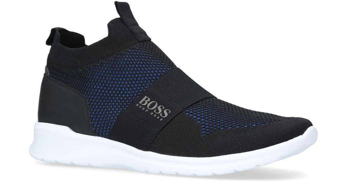 BOSS by HUGO BOSS Knit Sock Sneakers in Blue for Men - Lyst