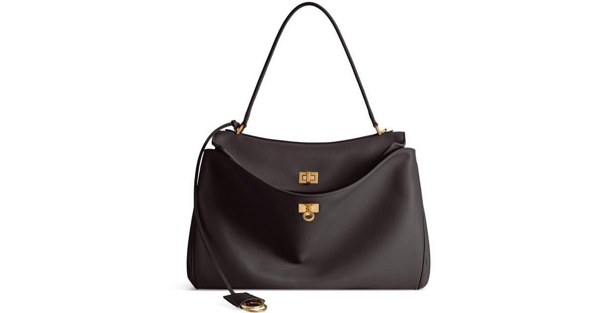 Balenciaga Medium Leather Rodeo Top-Handle Bag in Black | Lyst UK