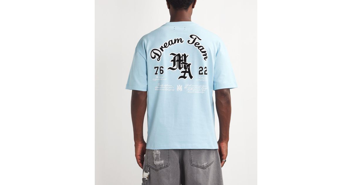 Amiri Cotton Dream Team T-Shirt in Blue for Men | Lyst