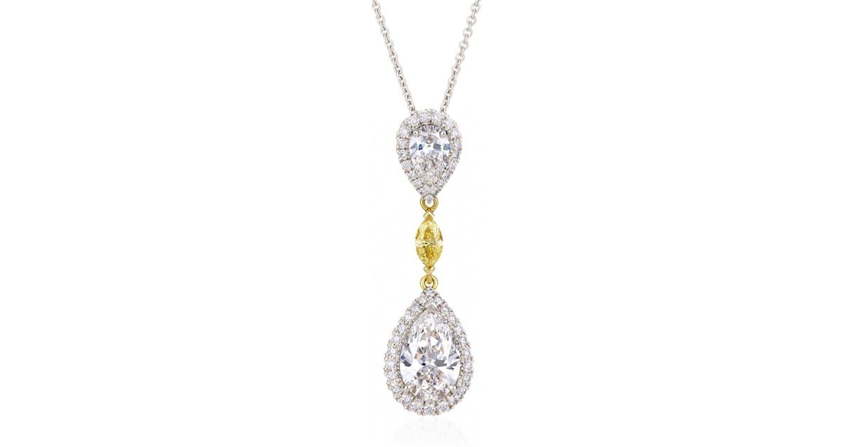 De Beers White Gold And Diamond Aura Necklace In Metallic Lyst - My First De Beers Aura Pear Shape Pendant De Beers White Gold And Diamond Aura Necklace In Metallic Lyst - My First De Beers Aura Pear Shape Pendant
