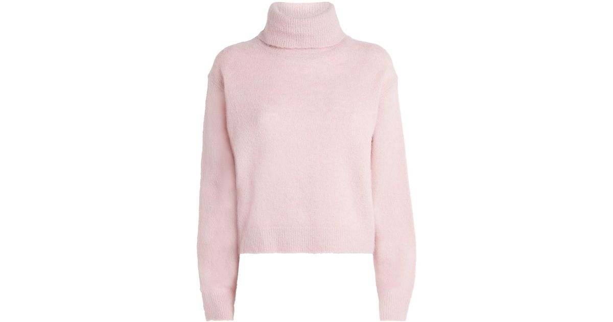 PAIGE Rollneck Viviana Sweater in Pink | Lyst