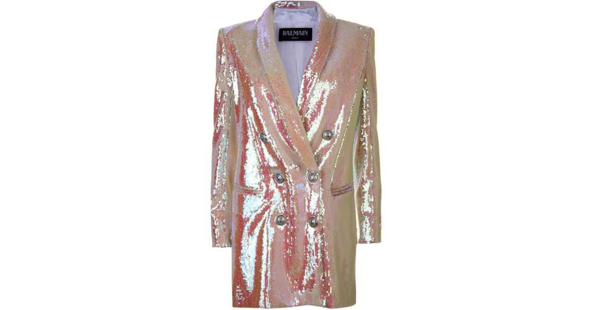 balmain sequin blazer dress