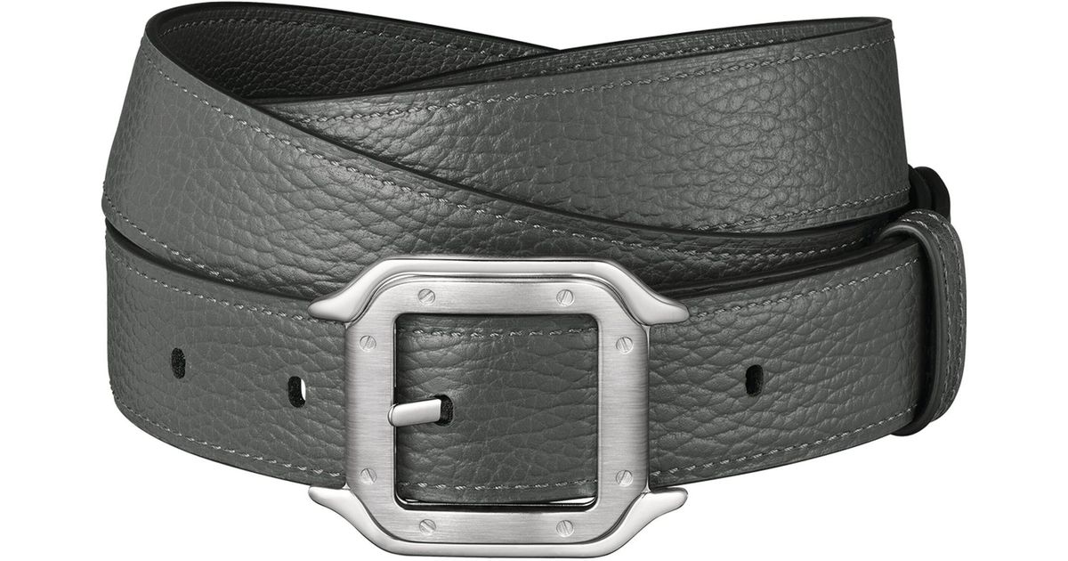 Cartier Leather Santos De Reversible Belt in Black | Lyst UK