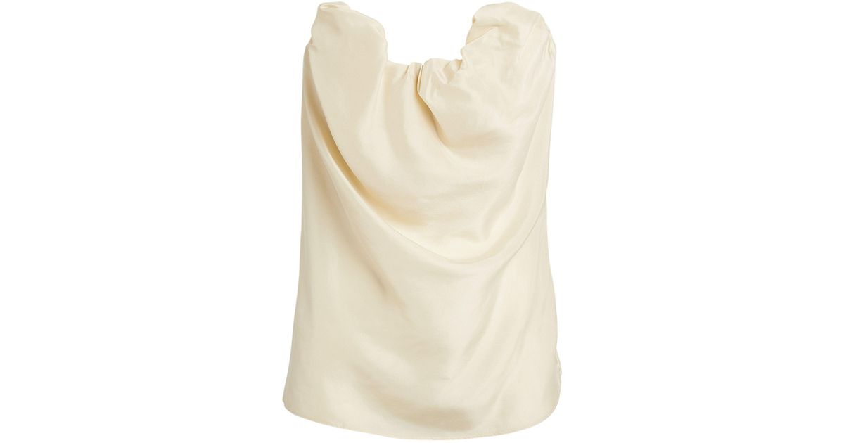Totême Silk Moulage Corset Top in White | Lyst