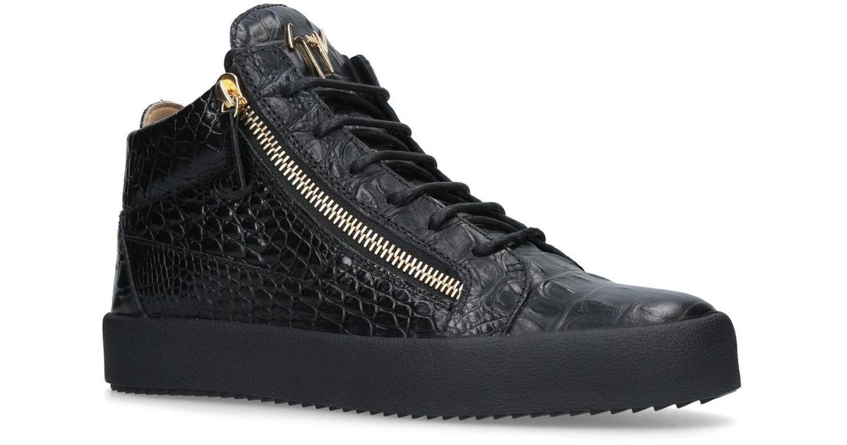 Giuseppe Zanotti Mens Black Kriss Croc embossed Patent leather High top Trainers 8 for Men Lyst Canada