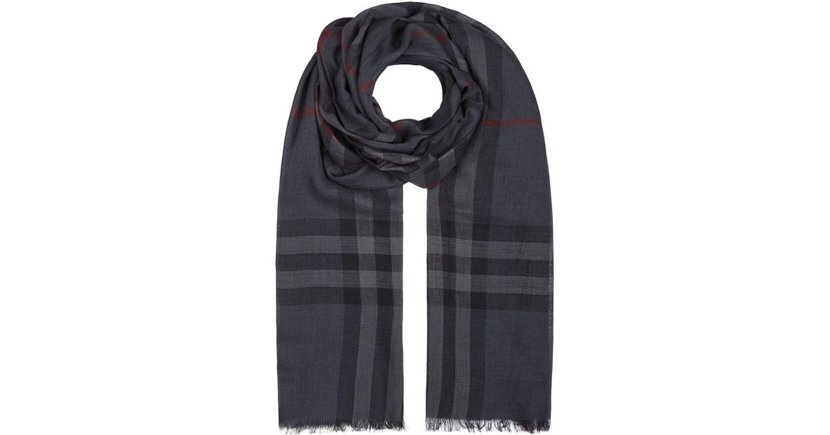 burberry large check gauze scarf