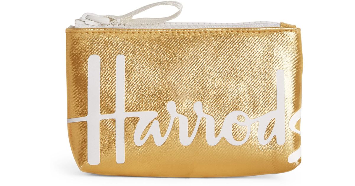 Harrods Cotton Logo Coin Purse in Natural Lyst UK
