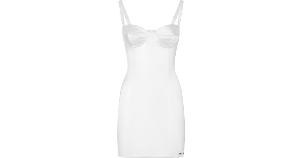 Dolce & Gabbana Kim Dolce&gabbana Satin Bustier Mini Dress in White ...