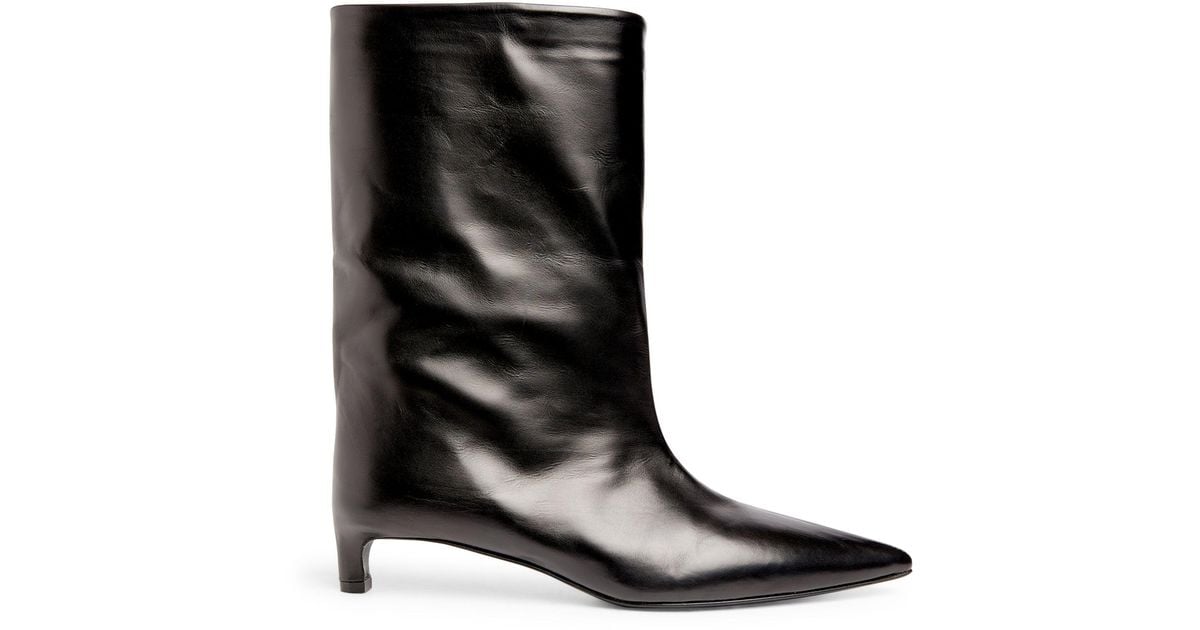 jil sander leather ankle boots