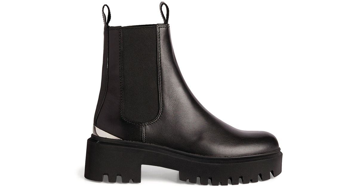 Maje Leather Chelsea Boots in Black | Lyst