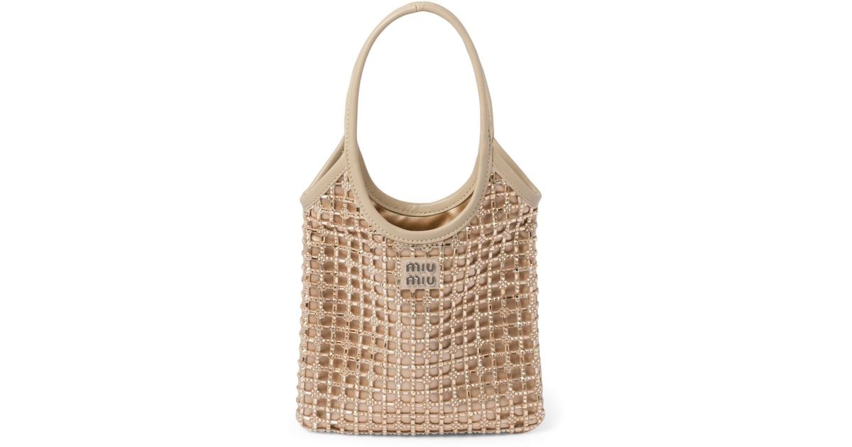 ハンドバッグ Miu Miu Embellished Satin Handbag Miu Miu Embellished Satin Handbag Black - One Size – LOZURI®