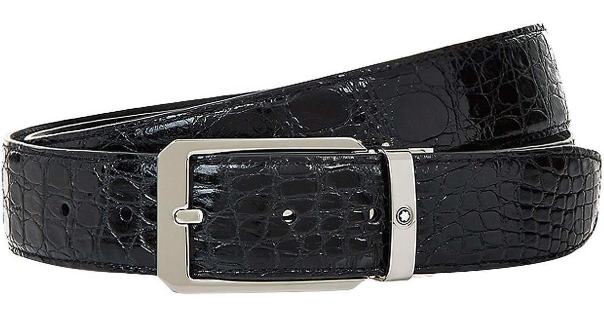 Montblanc Crocodile Belt in Black for 
