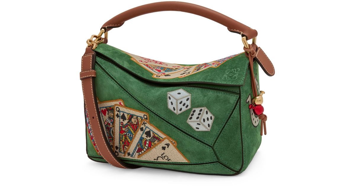 限定生産【LOEWE】Puzzle10 (08) SS18 Runway Green Loewe Puzzle 10 Re-Edition Ss18 Runway Top-Handle Bag in