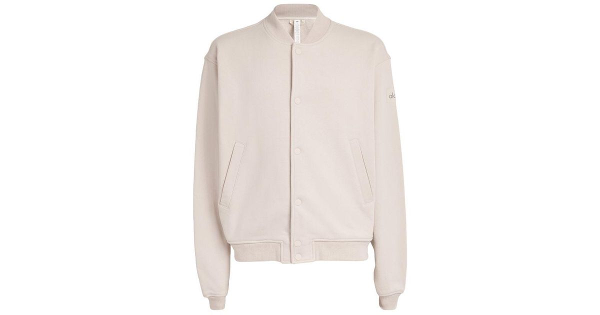 Alo Yoga Renown Varsity Jacket in White for Men | Lyst