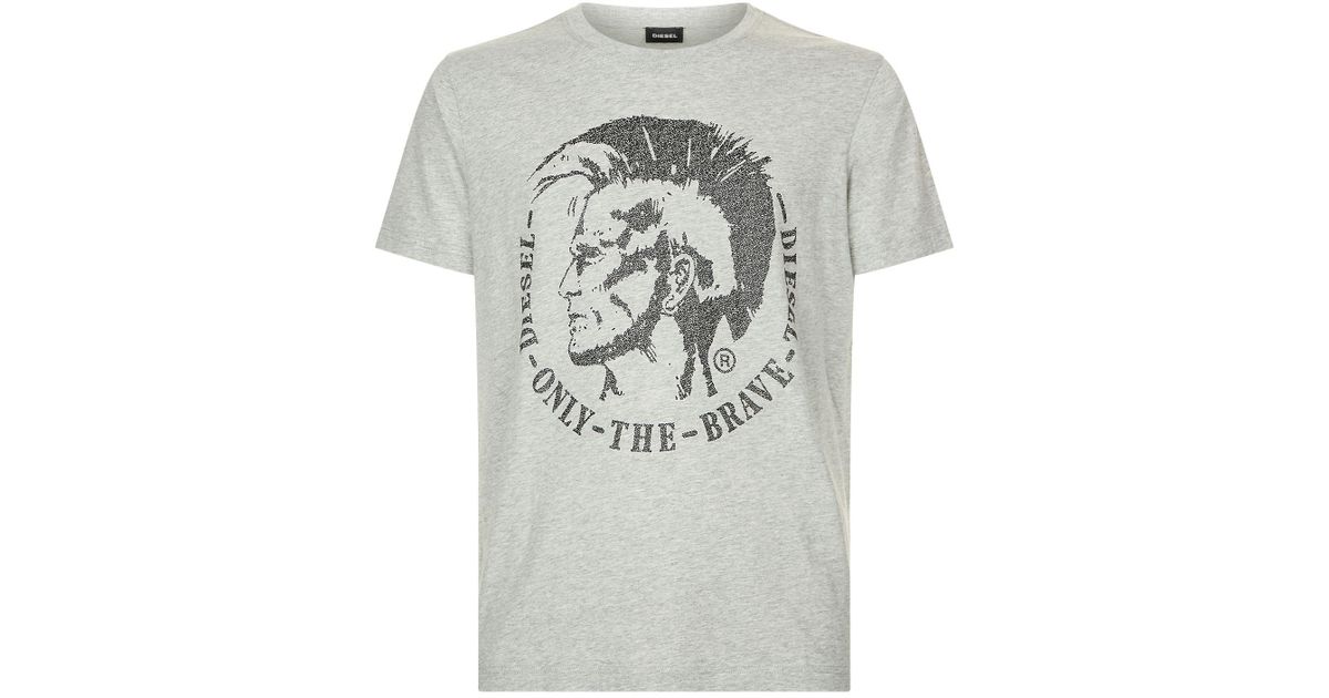 DIESEL Mohawk Print T-shirt in Gray for Men | Lyst