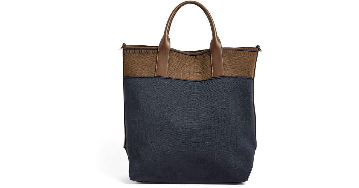トートバッグ Giorgio Armani Leather Tote Bag With Logo GIORGIO ARMANI - All Over Logo Tote Bag Giorgio Armani