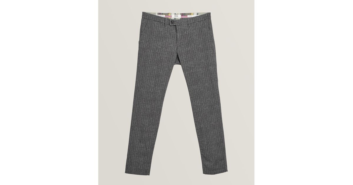 Brax Fey Striped Stretch Cotton Pants in Grey for Men | Lyst Canada