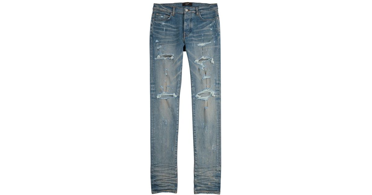 Amiri Thrasher Plus Distressed Skinny Jeans in Blue for Men | Lyst