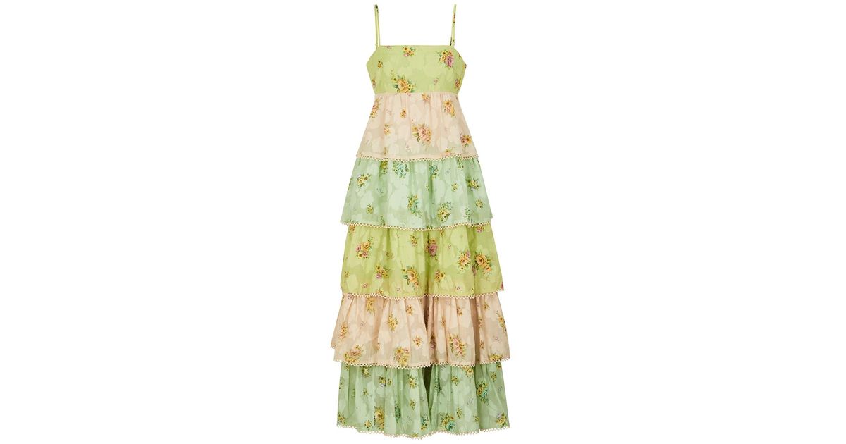 ALÉMAIS Clementine Floralprint Tiered Cottonblend Dress Lyst