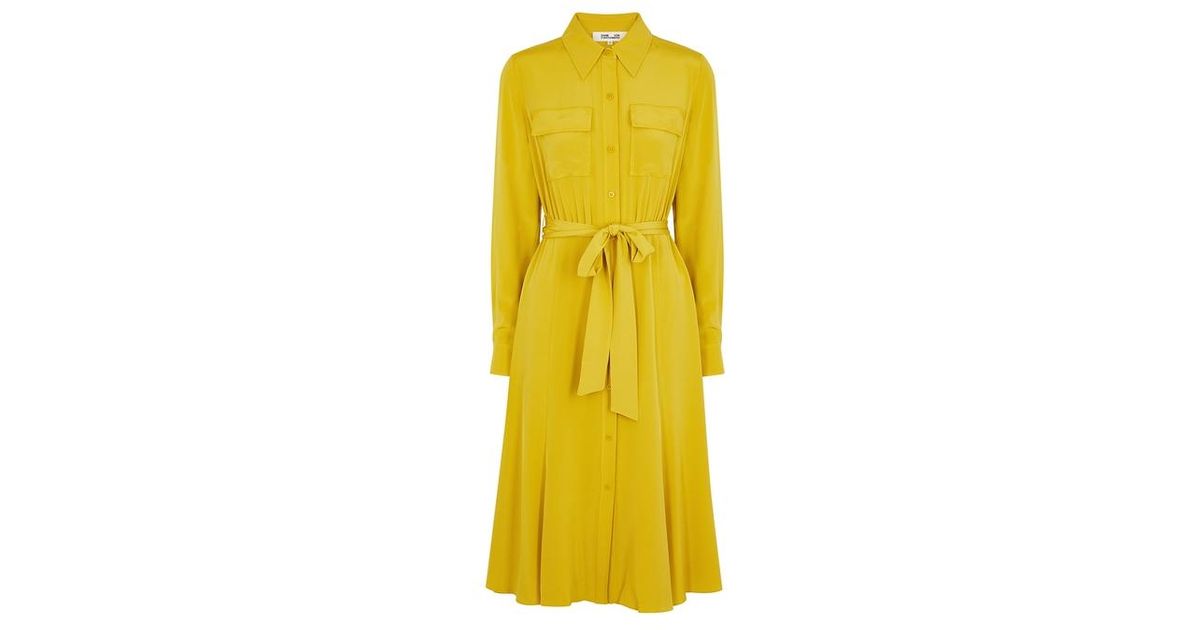 mustard silk dress