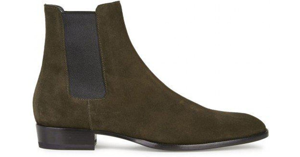 dark green chelsea boots