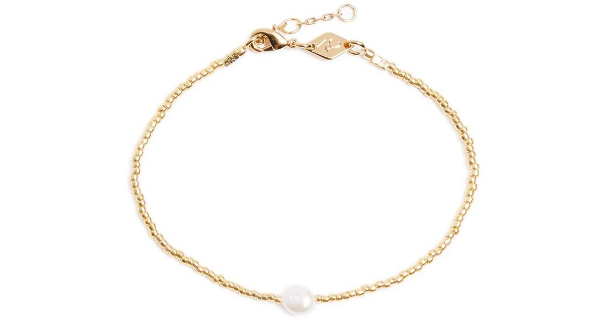 Anni Lu Y 18kt Gold-plated Beaded Bracelet in White | Lyst