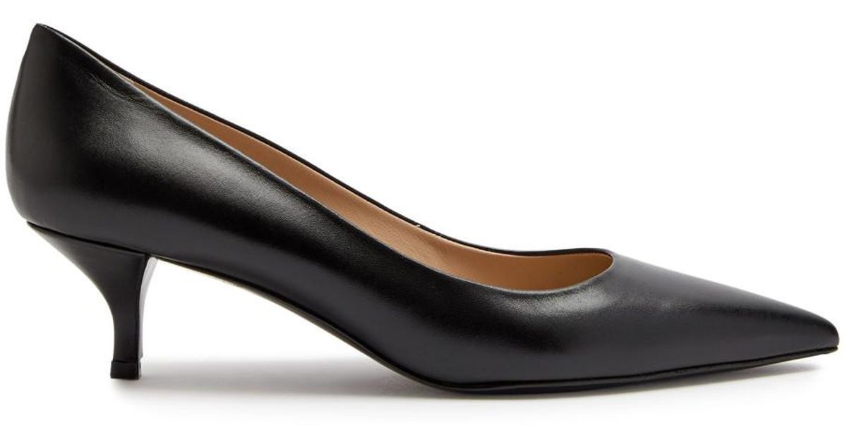 Stuart Fancy Stuart Weitzman Stuart Power 50 Leather Pumps in Black | Lyst