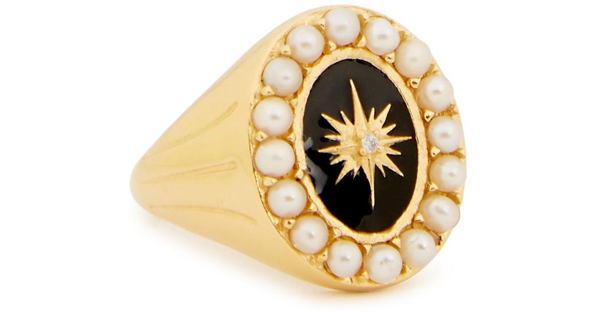 Missoma X Harris Reed Night Sky 18kt Gold-plated Ring in Metallic - Lyst