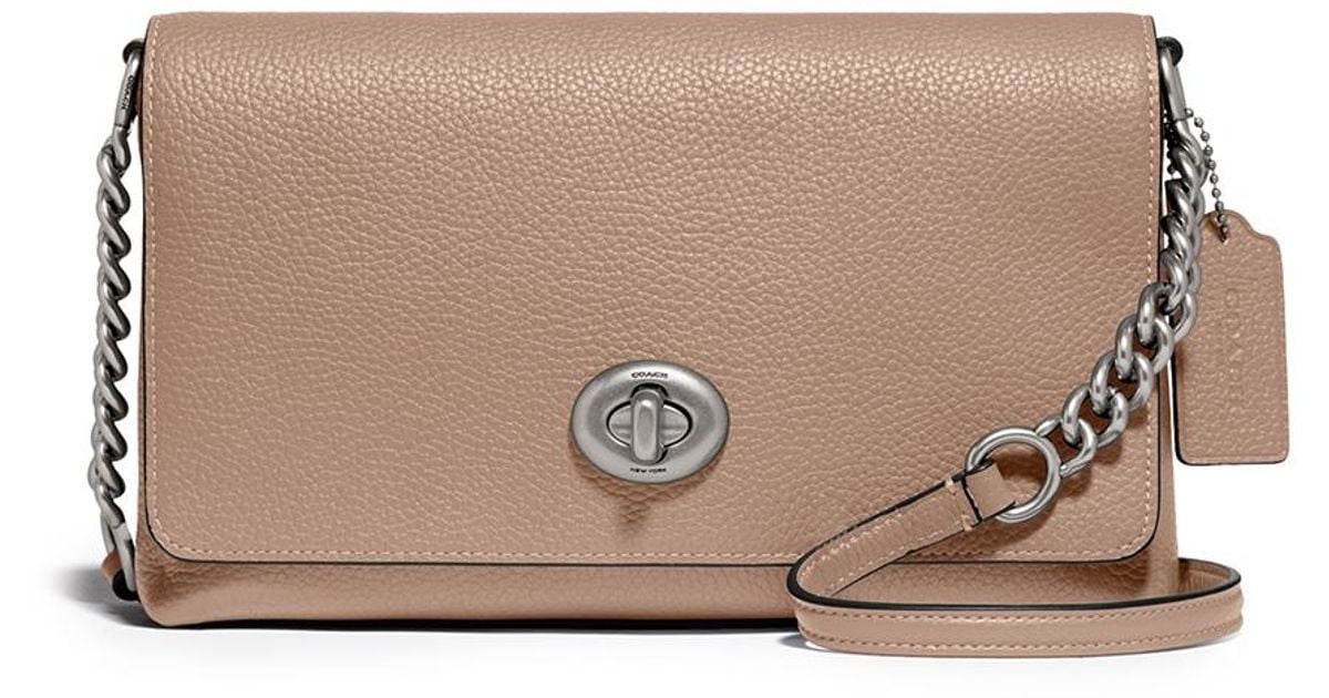 COACH Crosstown Taupe Leather Crossbody Bag in Natural Lyst