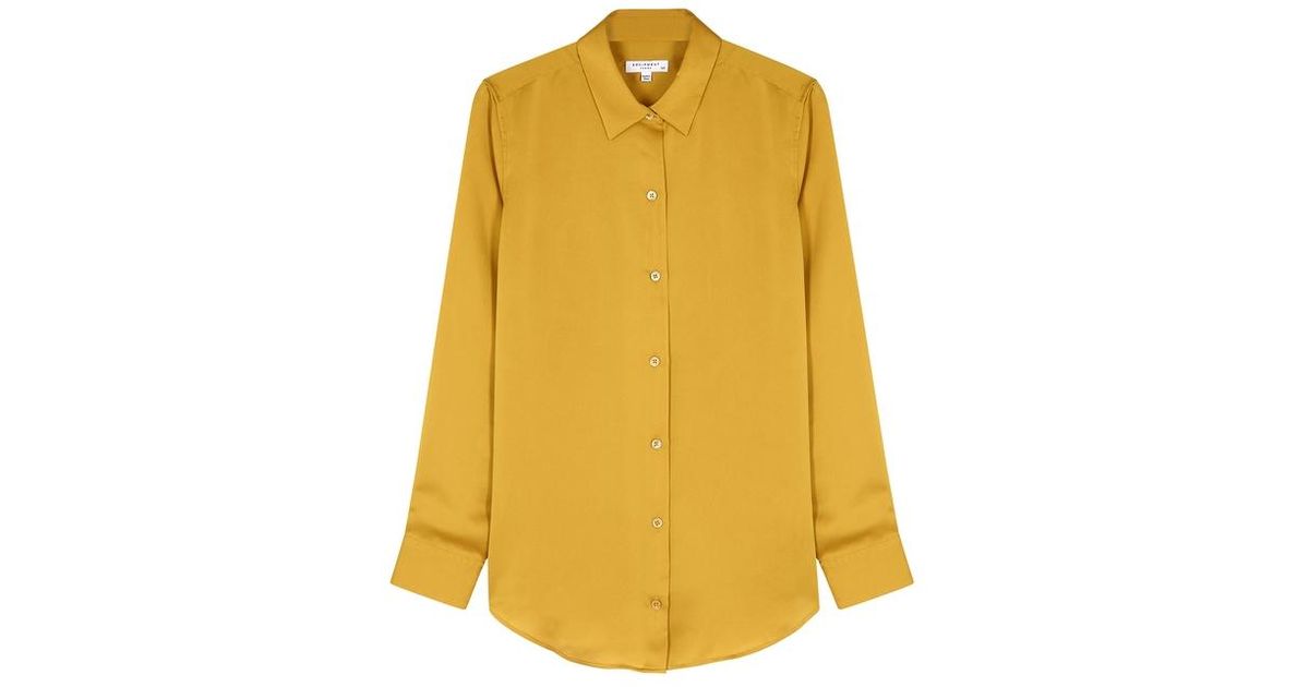mustard satin blouse