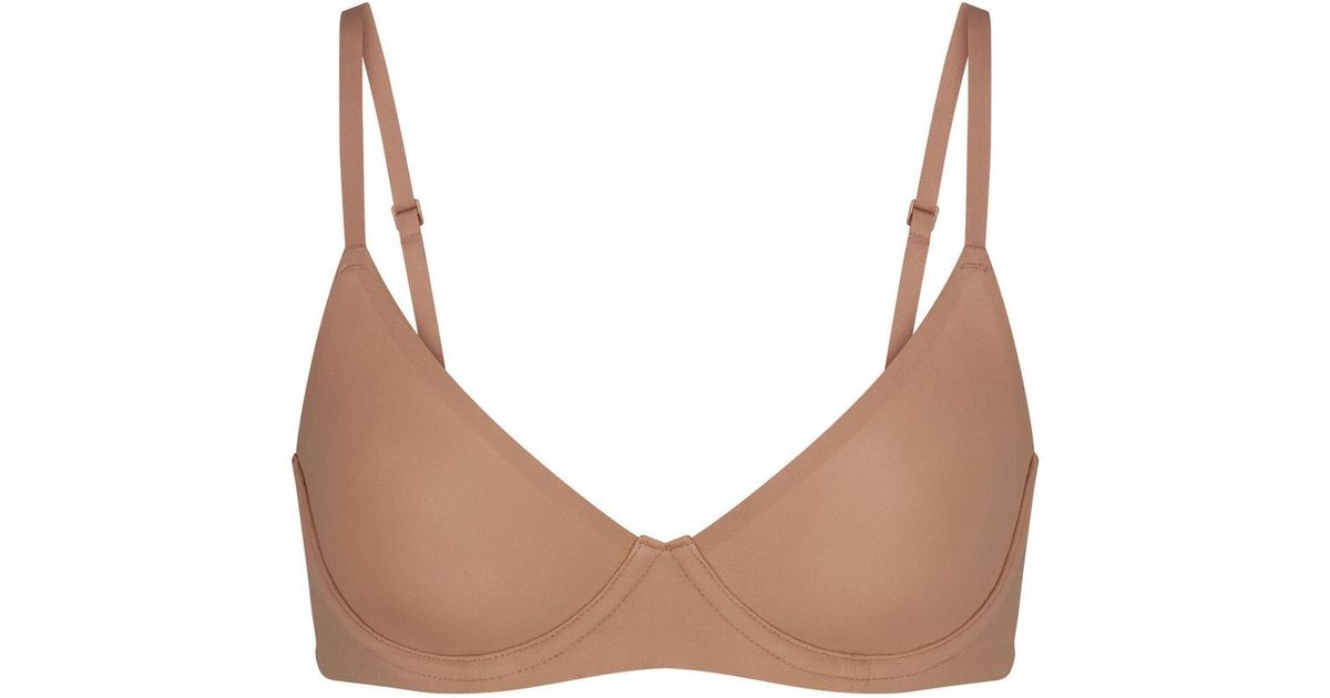 Skims Unlined Stretch-Jersey Demi Bra in Natural | Lyst
