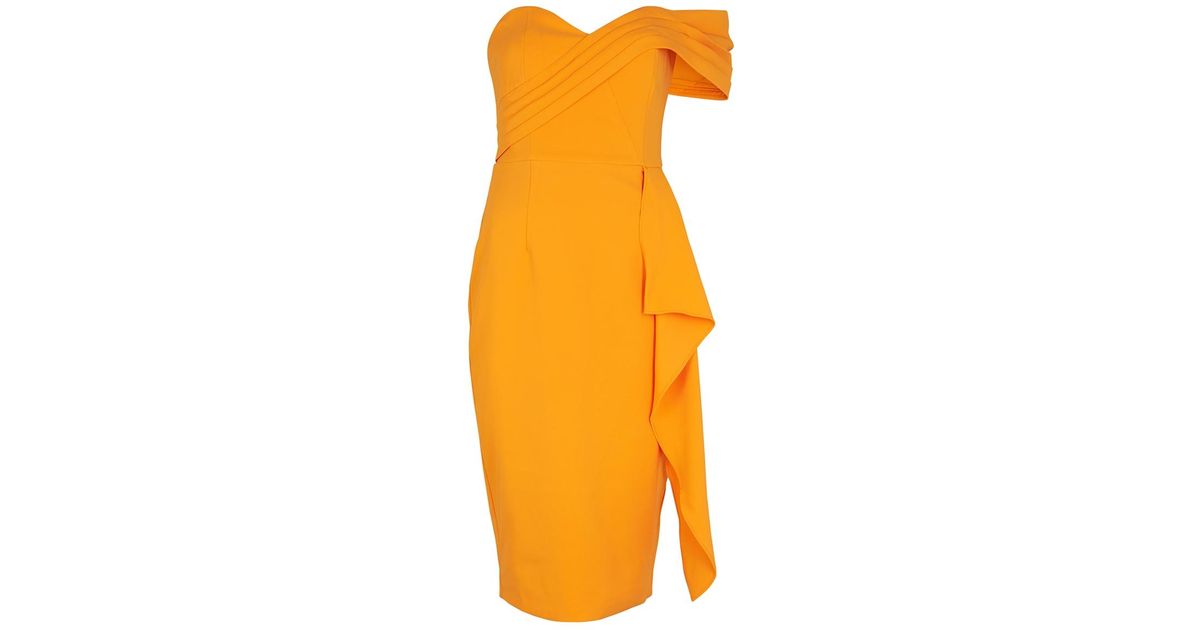 Lavish Alice Orange One-shoulder Midi Dress | Lyst UK