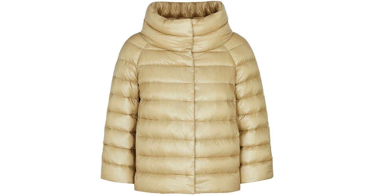 Herno Sofia Quilted Shell Jacket in Natural | Lyst