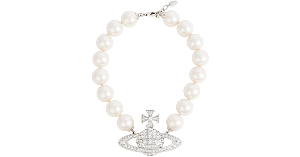 Vivienne Westwood Neysa Orbembellished Pearl Necklace in White Lyst