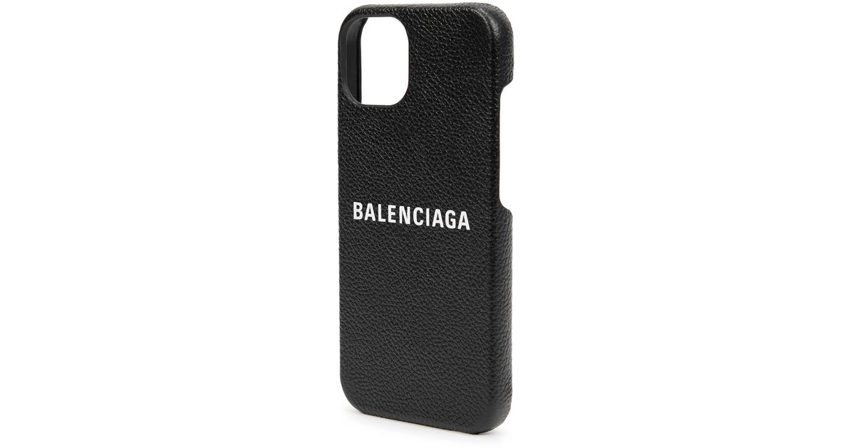 Balenciaga Black Logo Leather Iphone 13 Case Lyst UK